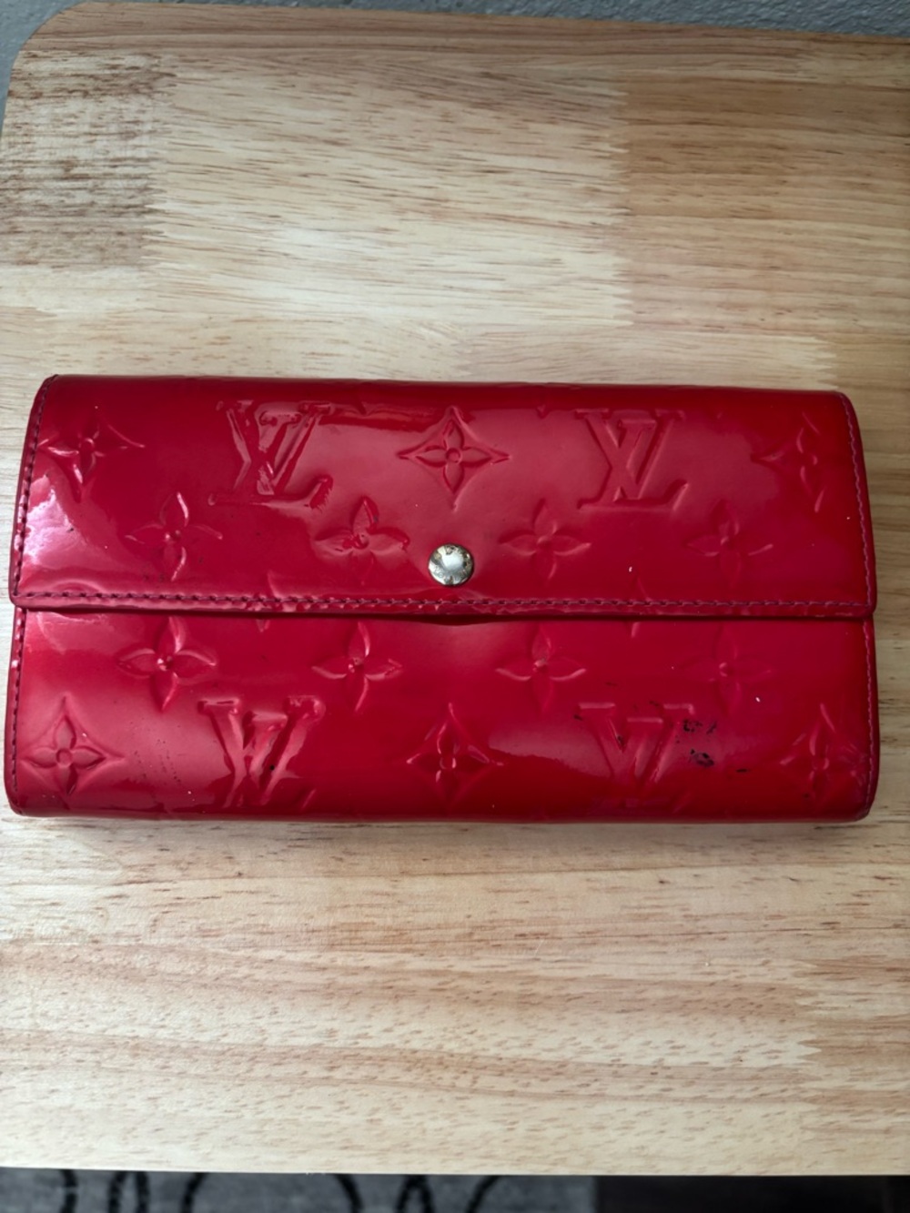 Louis Vuitton Vernis Red Long Wallet
